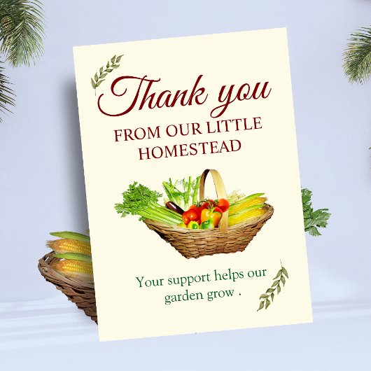 Dank je wel van onze kleine hoeve bedankkaart