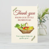 Dank je wel van onze kleine hoeve bedankkaart (Staand voorkant)