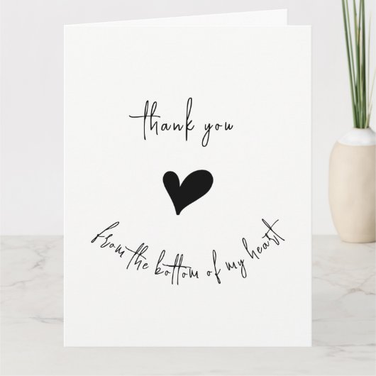 Dank je wel vanuit de grond van mijn hart Minimali Bedankkaart (Voorkant)
