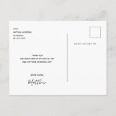 Dank je wel verjaardag jubileum marineblauw goud briefkaart (Achterkant)