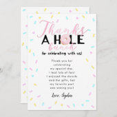 Dank je wel Verjaardagsfeestje met Donut-thema Bedankkaart (Voorkant / Achterkant)