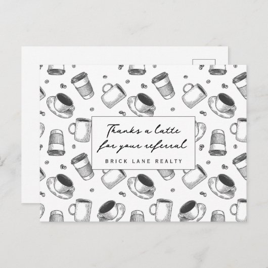 Dank je wel verwijzingsmakelaardij briefkaart (Voorkant / Achterkant)