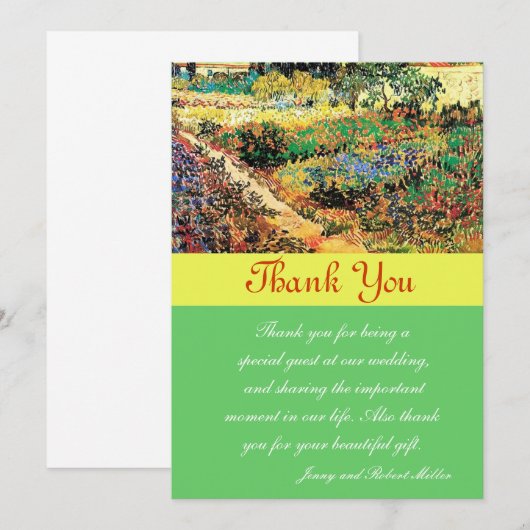 Dank je wel. Vincent van Gogh Bedankkaart (Voorkant / Achterkant)