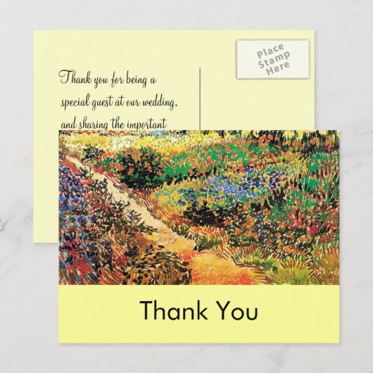 Dank je wel. Vincent van Gogh Briefkaart (Voorkant / Achterkant)