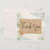 Dank je wel vlakke vierkante kaart (Voorkant / Achterkant)