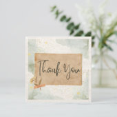 Dank je wel vlakke vierkante kaart (Staand voorkant)