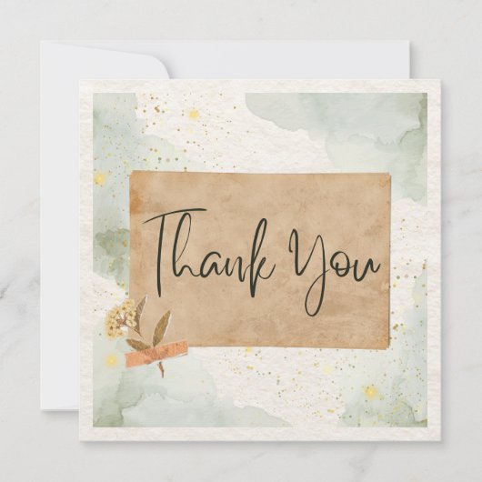 Dank je wel vlakke vierkante kaart (Voorkant)