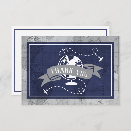 Dank je wel, vliegtuigen bedankkaart (Voorkant / Achterkant)