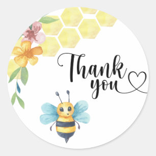 Dank je wel voor bijen baby shower ronde sticker
