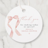 Dank je wel voor de BELLA Blush Bow She's Tying th Bedankjes Labels (Voorkant)