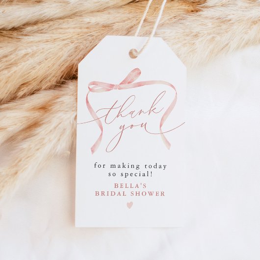 Dank je wel voor de BELLA Blush Bow She's Tying th Cadeaulabel