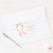 Dank je wel voor de BELLA Blush Bow She's Tying th Ronde Sticker (Envelop)