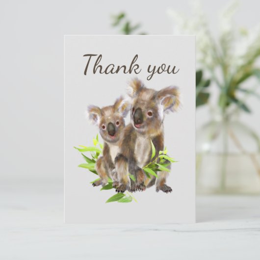 Dank je wel voor de curieuze Koala Beer Glasses An Bedankkaart (Staand voorkant)