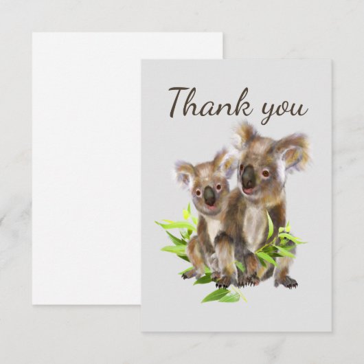 Dank je wel voor de curieuze Koala Beer Glasses An Bedankkaart (Voorkant / Achterkant)