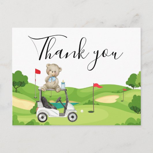 Dank je wel voor de golf kinder baby Teddy beer Briefkaart (Voorkant)