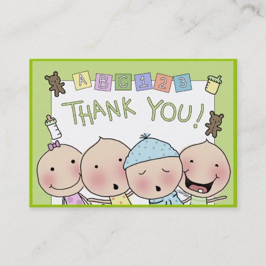 Dank je wel voor de notities van de babysitter visitekaartje (Voorkant)