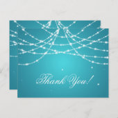 Dank je wel voor de sprankelende string turquoise briefkaart (Voorkant / Achterkant)