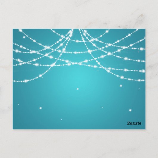 Dank je wel voor de sprankelende string turquoise briefkaart (Achterkant)