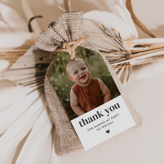 Dank je wel voor de verjaardagsfoto cadeaulabel