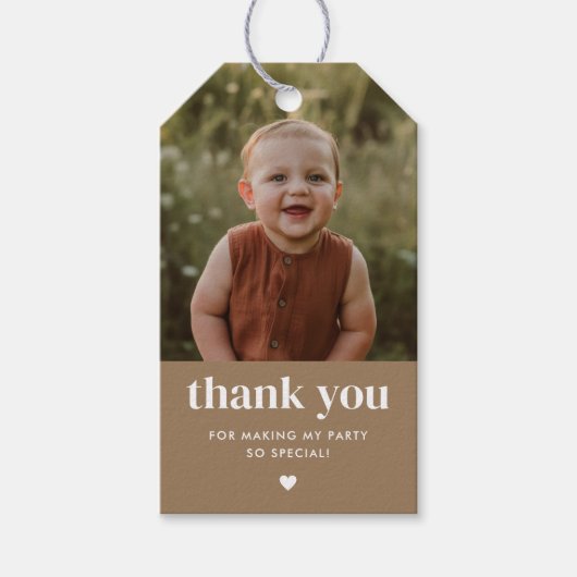 Dank je wel voor de verjaardagsfoto cadeaulabel (Voorkant)