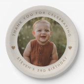 Dank je wel voor de verjaardagsfoto papieren bordje (Voorkant)