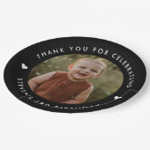 Dank je wel voor de verjaardagsfoto papieren bordje (Gekanteld)