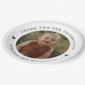 Dank je wel voor de verjaardagsfoto papieren bordje (Gekanteld)