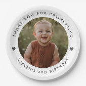 Dank je wel voor de verjaardagsfoto papieren bordje (Voorkant)