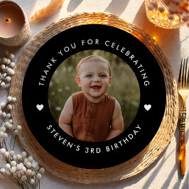 Dank je wel voor de verjaardagsfoto papieren bordje