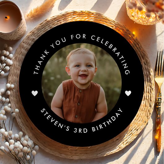 Dank je wel voor de verjaardagsfoto papieren bordje