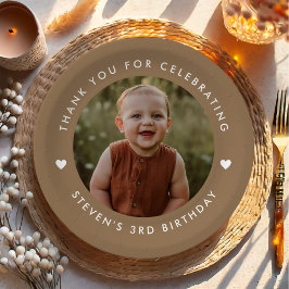 Dank je wel voor de verjaardagsfoto papieren bordje