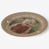 Dank je wel voor de verjaardagsfoto papieren bordje (Gekanteld)