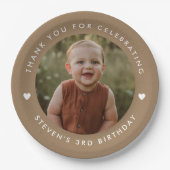 Dank je wel voor de verjaardagsfoto papieren bordje (Voorkant)