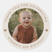 Dank je wel voor de verjaardagsfoto ronde sticker (Voorkant)