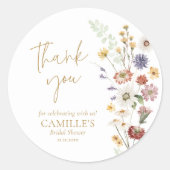 Dank je wel voor de wilde bloementuin ronde sticker (Voorkant)