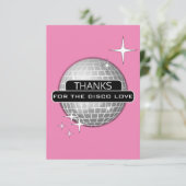 DANK JE WEL Voor Disco Liefde Bal Retro Verjaardag Bedankkaart (Staand voorkant)