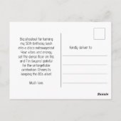 DANK JE WEL Voor Disco Liefde Bal Retro Verjaardag Briefkaart (Achterkant)