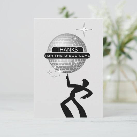 DANK JE WEL Voor Disco Liefde Grappige Retro Verja Bedankkaart (Staand voorkant)