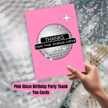 DANK JE WEL Voor Disco Liefdesbal Retro Verjaardag