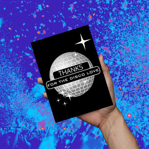 DANK JE WEL Voor Disco Liefdesbal Retro Verjaardag Briefkaart
