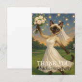 Dank je wel voor golf vrijgezellenfeest voor katte bedankkaart (Voorkant / Achterkant)