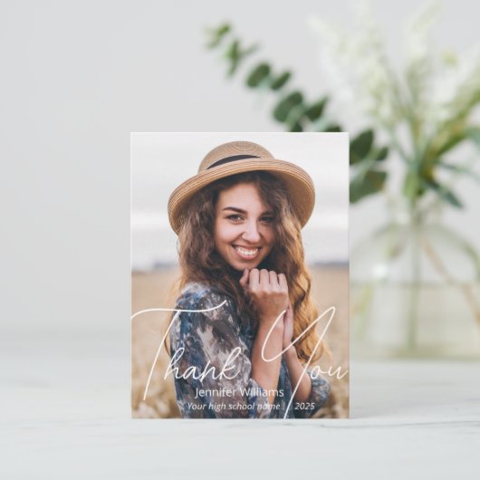 Dank je wel voor het script foto afstuderen briefkaart (Staand voorkant)