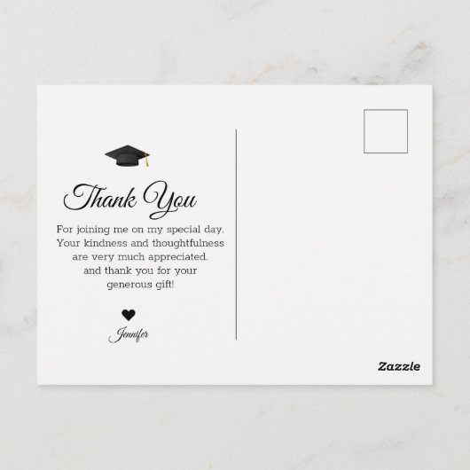 Dank je wel voor het script foto afstuderen briefkaart (Achterkant)