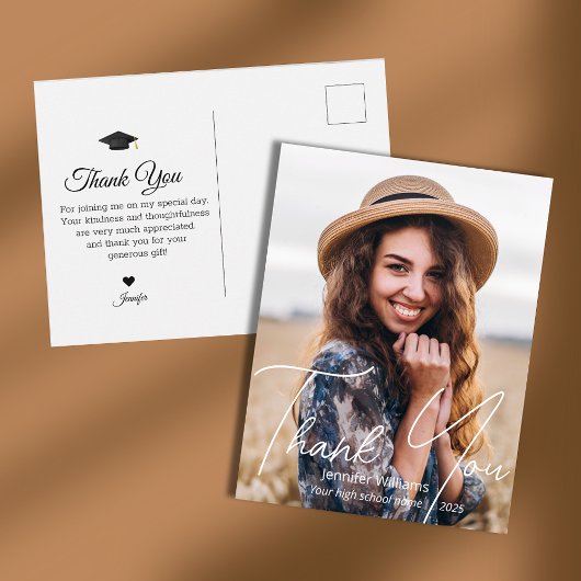 Dank je wel voor het script foto afstuderen briefkaart