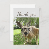 Dank je wel voor het vreemde Kangaroo Glasses Anim Bedankkaart (Voorkant / Achterkant)