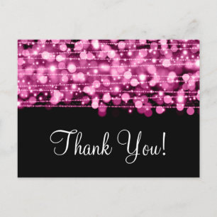 Dank je wel voor je feestje Sparkles Pink Briefkaart