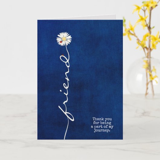 dank je wel voor je vriendschap met ladybugs kaart (Gele Bloem)