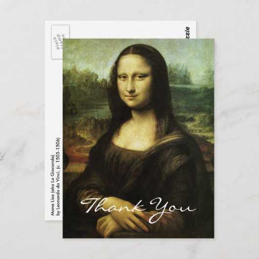 Dank je wel voor Leonardo da Vinci's Mona Lisa Briefkaart (Voorkant / Achterkant)