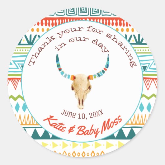 Dank je wel voor Sticker | Boho Chic (Voorkant)