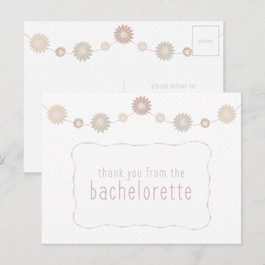 Dank je wel, vrijgezellenfeest briefkaart (Voorkant / Achterkant)